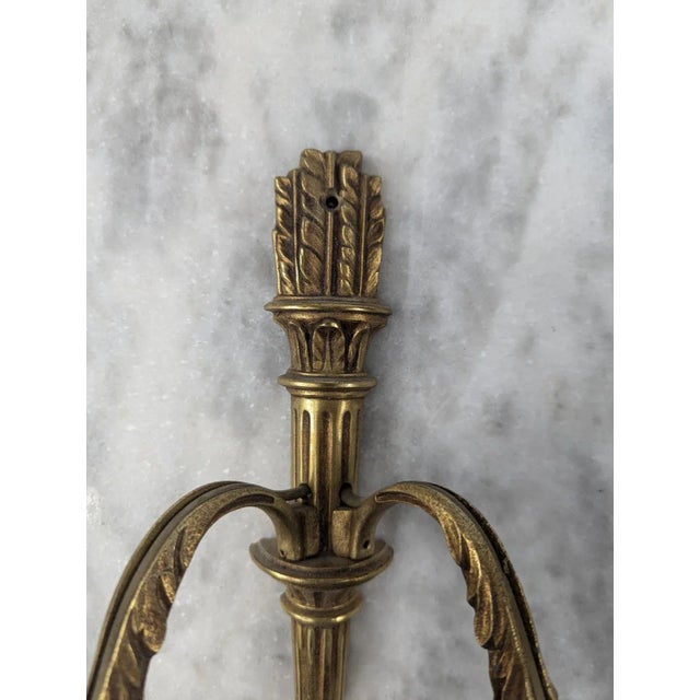Louis XVI Style Bronze Wall Lights, Set of 2 For Sale - Image 5 of 9