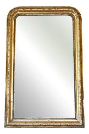 Large Antique Overmantle Wall Mirror with Ornate Gilt Frame, 19th Century