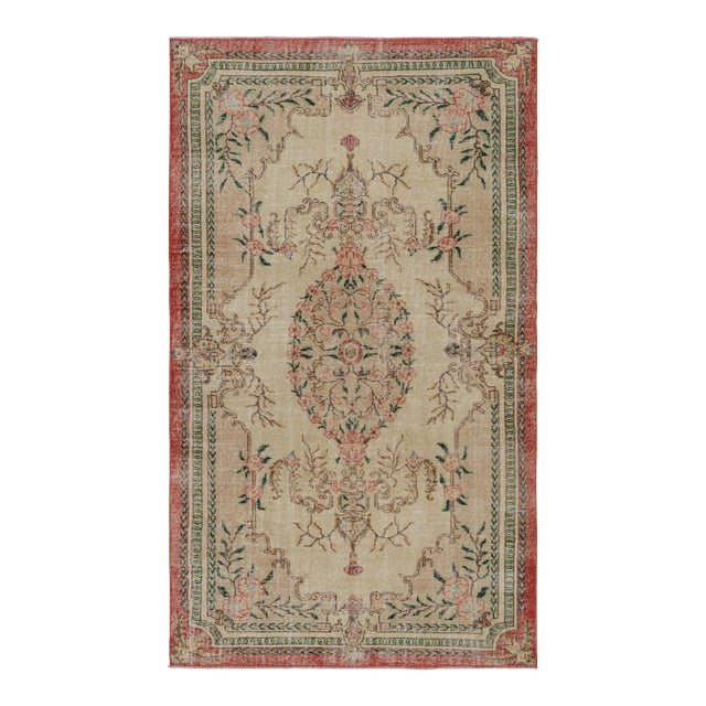 Vintage Zeki Müren Rug, With Floral Geometric Patterns, From Rug & Kilim For Sale