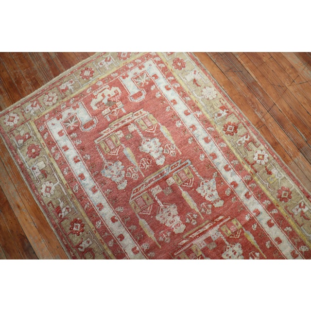 Early 20th Century Soft Red Antique Turkish Melas Early 20th Century Runner - 3'5" x 13' For Sale - Image 5 of 18