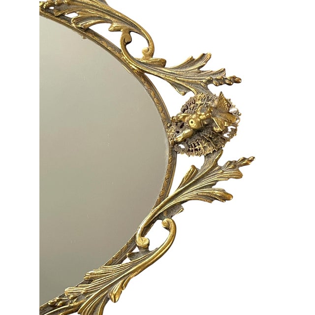 Hollywood Regency Rococo Revival Ormolu Brass Vanity For Sale - Image 4 of 4