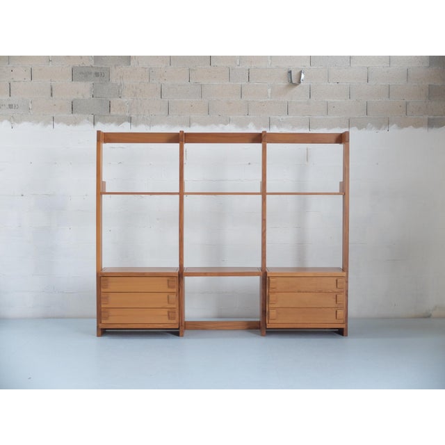 Tan Desk and Bookcase in Elm from Regain France, 1980 For Sale - Image 8 of 8