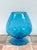 Vintage azure blue glass footed vase with optic pattern from the Empoli region of Italy. Lovely for displaying fresh...
