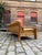 Three-Seater Sofa in Yellow Genuine Leather and Wood by Rolf Benz For Sale - Image 4 of 11