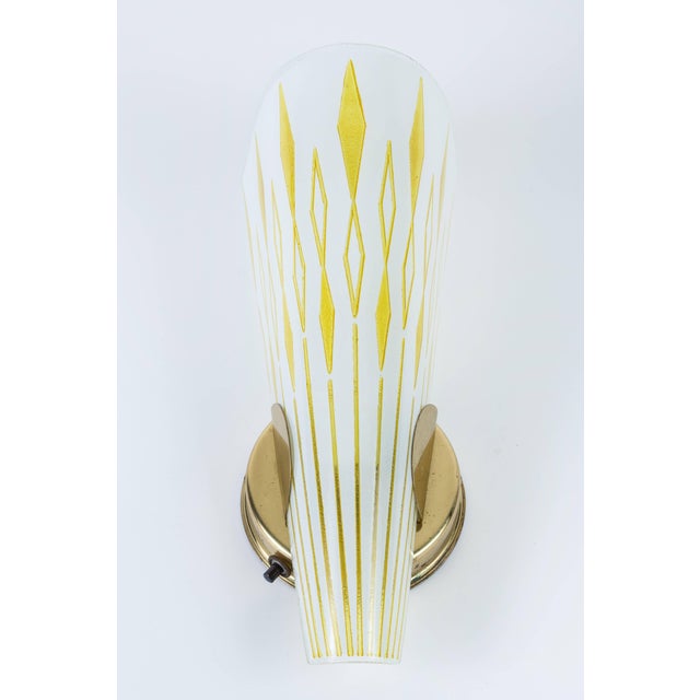 White Mid-Century Sconce With Slipper Glass Shade For Sale - Image 8 of 8