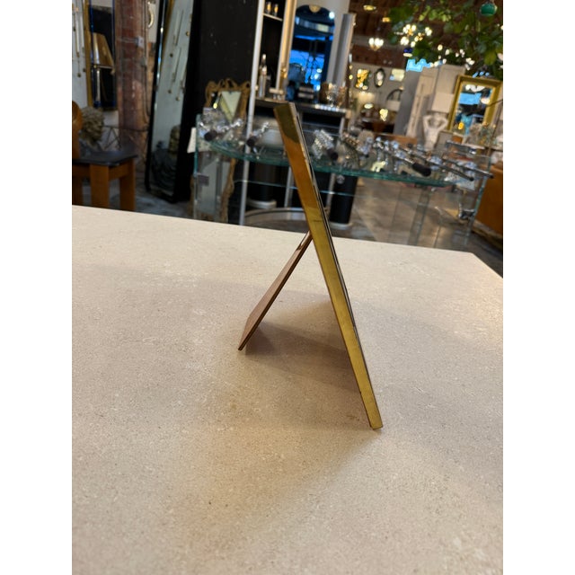 Brass and Lapis-Style Stone Picture Frame, 1970s For Sale - Image 4 of 6