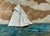 Vintage 3D Mixed-Media Maritime Ship Portrait of a Racing Yacht, Style of Thomas H. Willis. A captivating and intricately...
