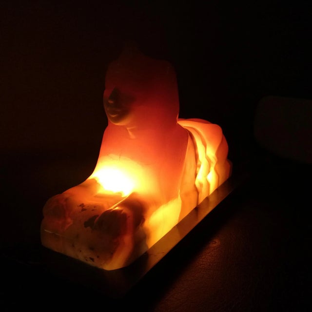 1930s Alabaster and Marble Sphynx Lamp, 1930s For Sale - Image 5 of 18