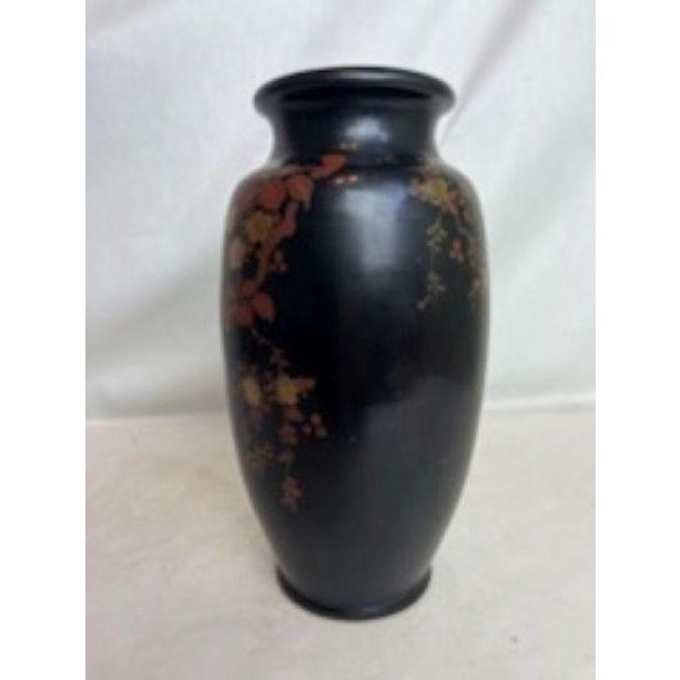1920s Black and Metallic Vase With Birds and Flowers For Sale - Image 10 of 12