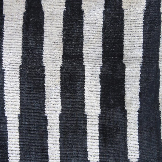 Contemporary Silk Velvet Ikat Bohemian Pillow For Sale - Image 4 of 10