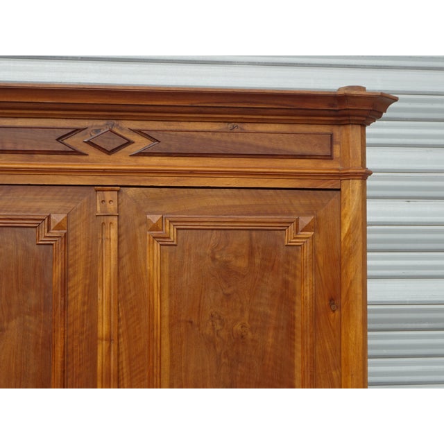 Wood Antique Louis Philippe Walnut Wardrobe, 1890s For Sale - Image 7 of 18