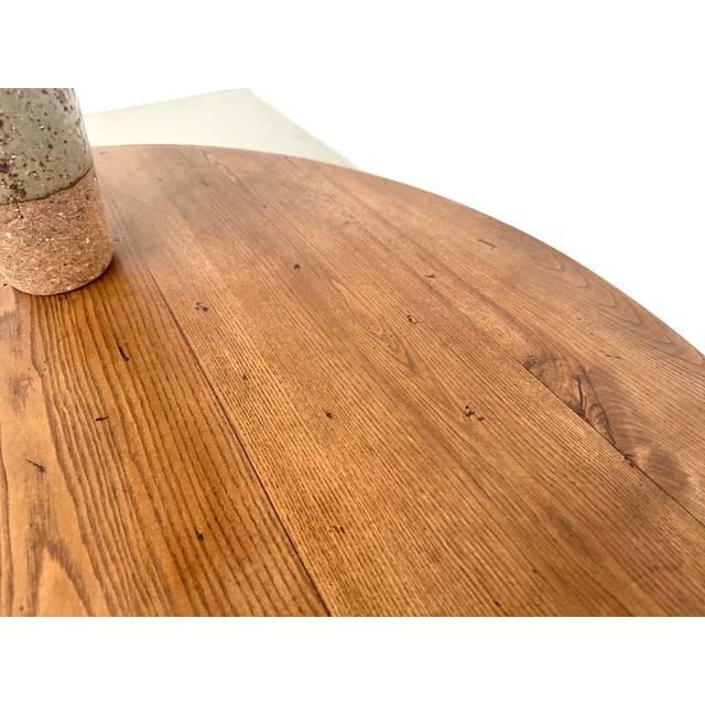 Brown Round Coffee Table in Oak with Octagonal Legs, France, 1950s For Sale - Image 8 of 18