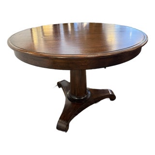 Sunrise Home Custom Dark Distressed Pedestal Dining Table For Sale