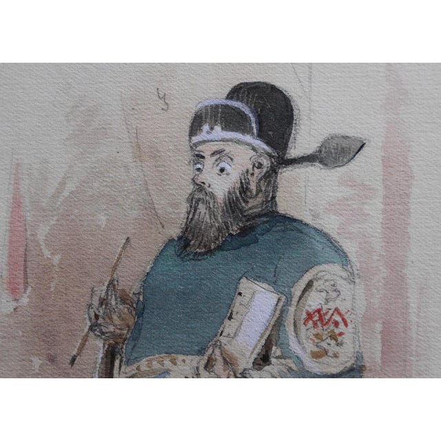 Robert Taylor Pritchett, Temple Official, 1882, Watercolor & Pencil, Framed For Sale - Image 6 of 16