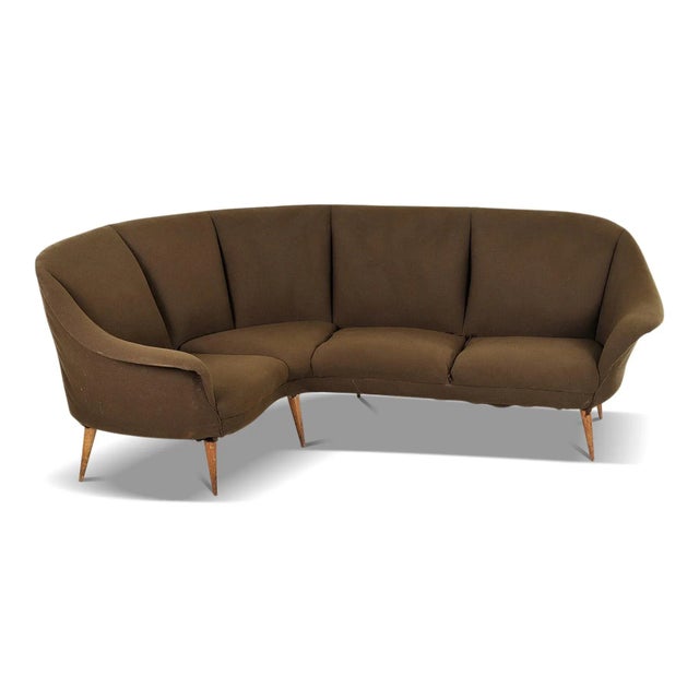 Italian 1950s Italian Mid Century Corner Sofa For Sale - Image 3 of 6