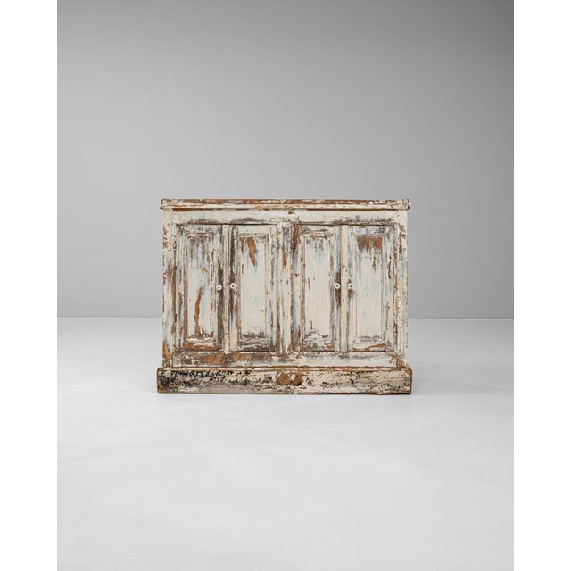 French 19th Century France Antique White Wood Storage Cabinets & Cupboards For Sale - Image 3 of 11