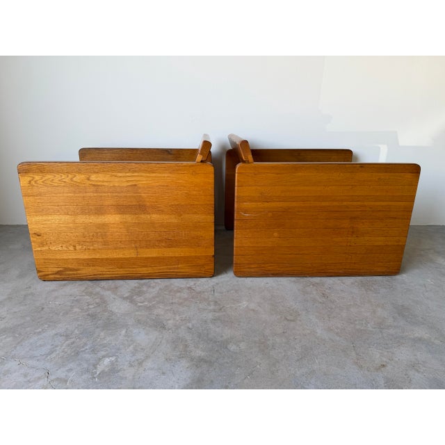 Wood 1970s Mid-Century Modern Milo Baughman - Style Architectural Cube Lounge Chairs – Pair For Sale - Image 7 of 17