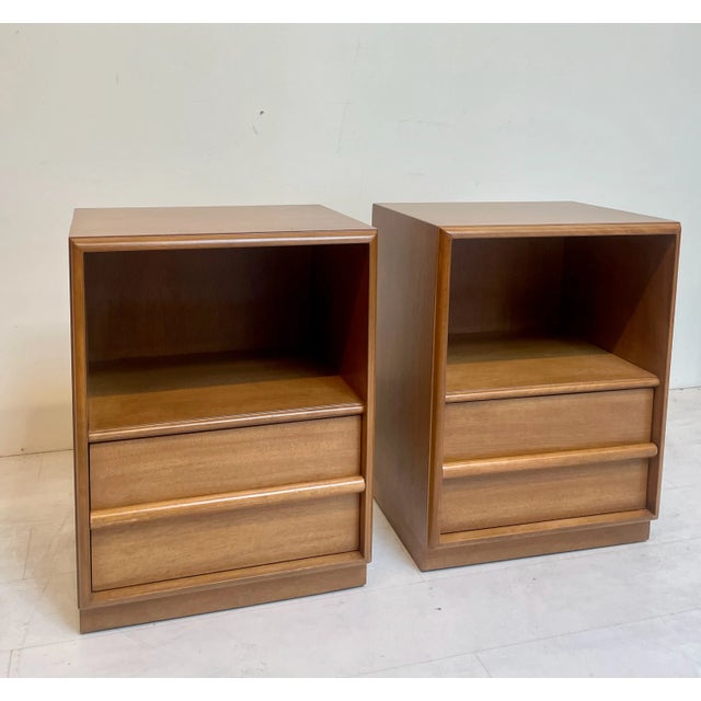 Pair of Nightstands / End Tables by T.H. Robsjohn Gibbings for Widdicomb , Mid Century Elegance. This is a matching pair...
