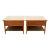 Paul McCobb Style Mid-Century Modern Walnut and Woven Shelf End Tables by Lane, Circa 1960s For Sale