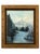 Size 28 X 32 Signed 1977 Original Snowy Alpine River Landscape Acrylic on Canvas in Wood Frame For Sale - Image 10 of 10