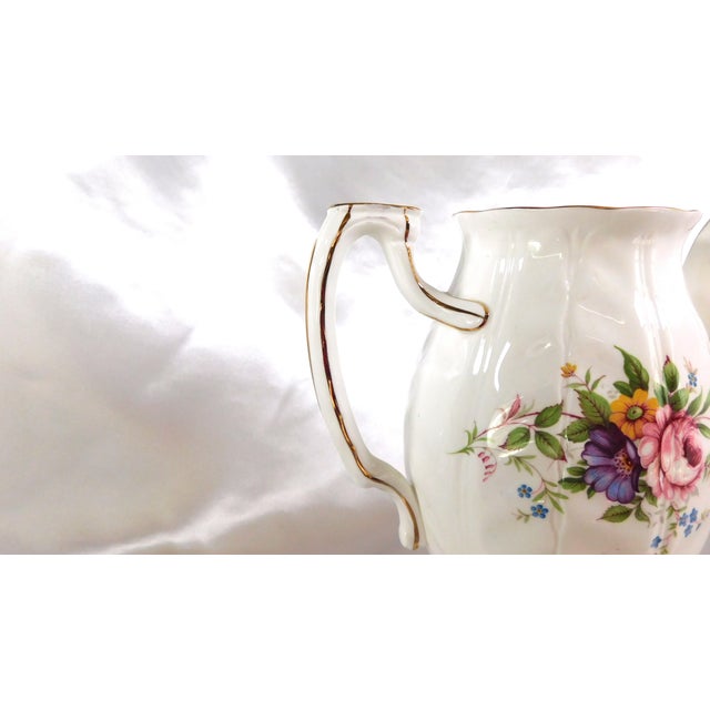 Ceramic 1960s Aynsley White Floral Coffee Pot in Aynsley Spray For Sale - Image 7 of 8