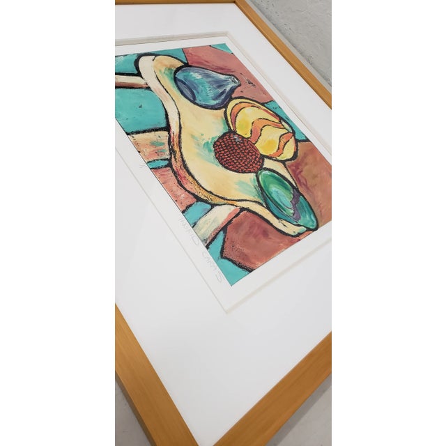 Ingrid Caras (American, 20th C.) "Modern Glassworks No. 2" Original Monotype 20th C. For Sale - Image 4 of 11