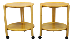 Danish Round Birch Lazy Susan Trolley from Jens Quistgaard, 1970s, Set of 2