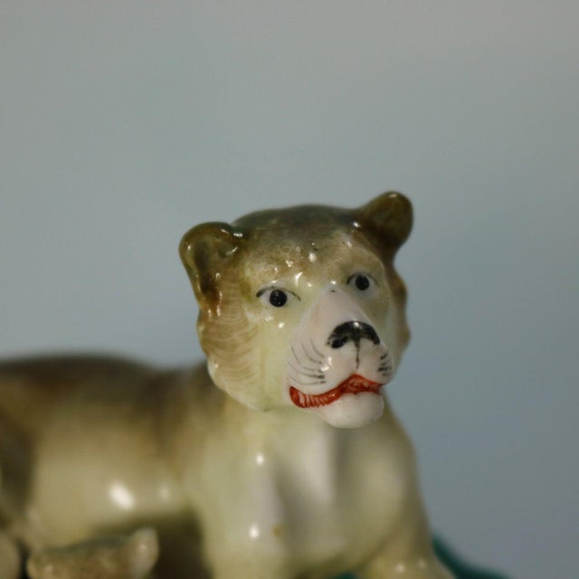 Rare Pair Staffordshire Lion and Lioness Figures For Sale - Image 15 of 15
