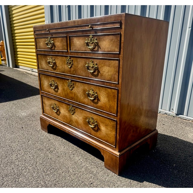 Baker Furniture Company Baker 18th Century English Style Walnut Bachelor's Chest For Sale - Image 4 of 10