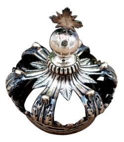 Silver Crown with Applications and Reliefs with Topped Pommel