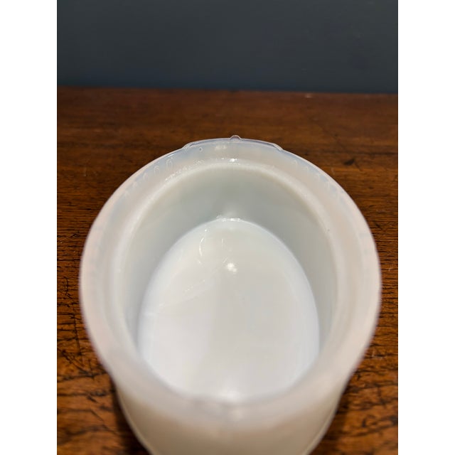 Late 19th Century Antique 1898 Flaccus Bros. Uranium Milk Glass 'Uss Wheeling' Battleship Covered Dish For Sale - Image 5 of 10