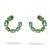 Emerald Glow Stud Hoop Earrings, A Pair For Sale In Miami - Image 6 of 6