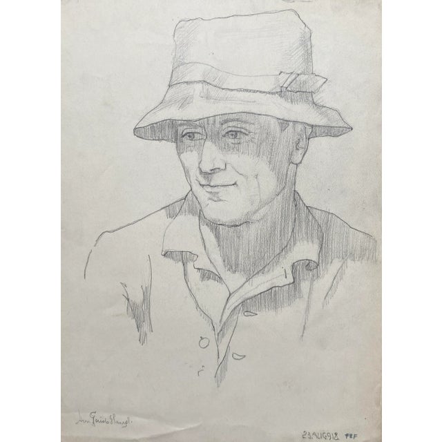 Figurative 1918 Portrait Drawing of Herr Guido Glanzel. For Sale - Image 3 of 3