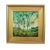 Cabin Impressionist Lush Trees Landscape Oil Painting Displayed in a Custom Antiqued Gold Wood Frame For Sale - Image 3 of 7