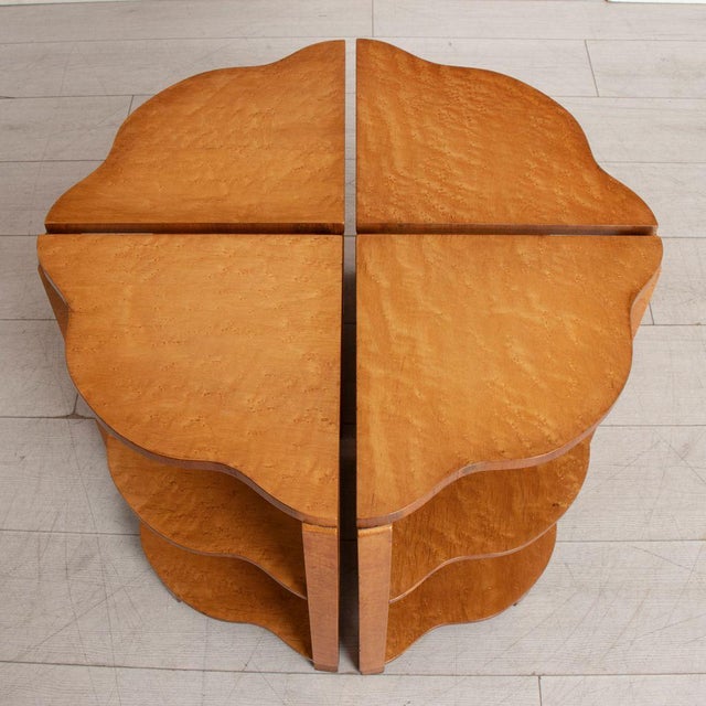 Art Deco Cloud Shaped Maple Quintetto Nesting Tables by Harry and Lou Epstein, 1930s, Set of 5 For Sale - Image 9 of 10