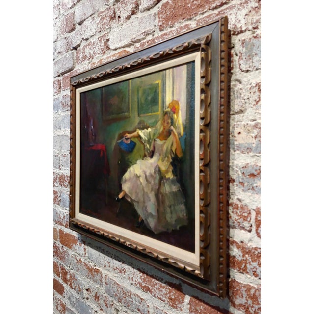 Brown Marcos Blahove -Portrait of a Seated Spanish Maja - Oil Painting For Sale - Image 8 of 11