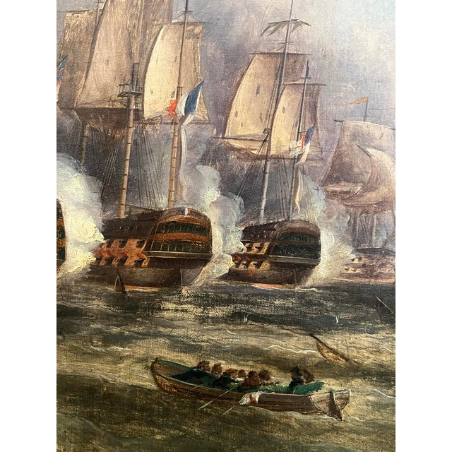 Manner of Sir George Chambers - The Battle of Trafalgar (Oil on Canvas) For Sale - Image 9 of 14