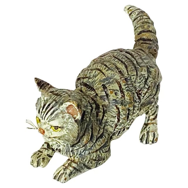 Gray Antique Vienna Bronze Cat Figurine,1890s For Sale - Image 8 of 8