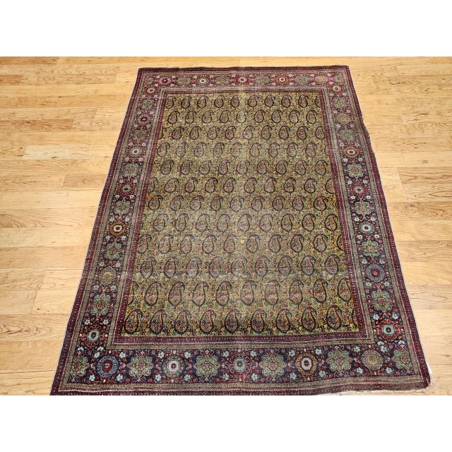 "Graceful and understated, this fine-weave vintage Persian Tabriz rug from the early 20th century is distinguished by a...