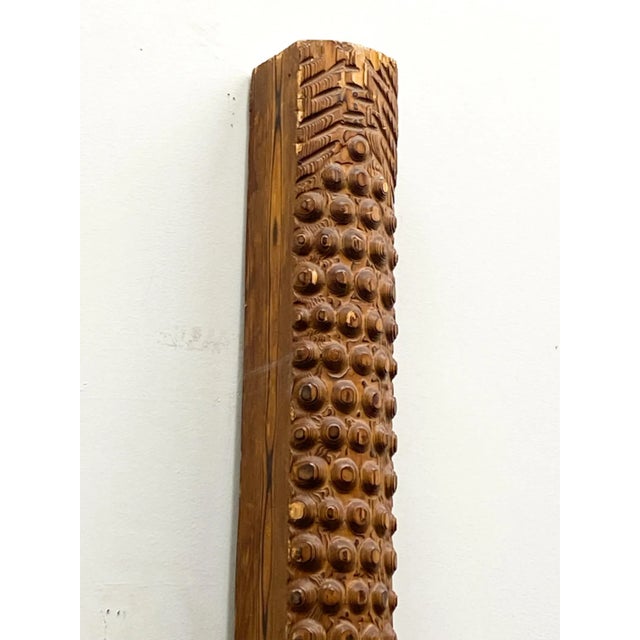 Monumental Wooden Totem Sculpture Circa 1950 For Sale - Image 4 of 11