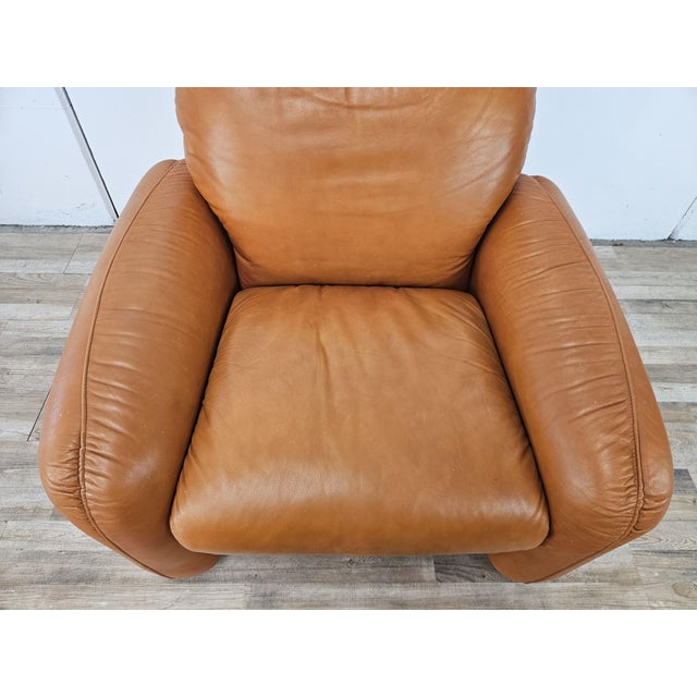 Animal Skin Leather Piumotto Armchair by Arrigo Arrigoni for Busnelli, 1970 For Sale - Image 7 of 17