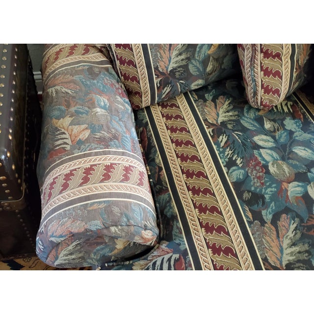 Sherrill Jewel Tone Botanical Tapestry Rolled-Arm Sofa For Sale In Dallas - Image 6 of 6