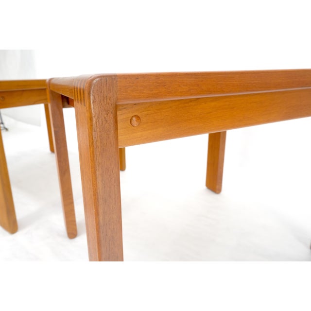 Pair of Solid Teak Danish Mid Century Modern Teak Side End Night Tables Stands For Sale - Image 14 of 15