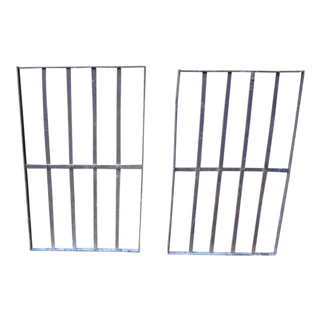 Victorian Iron Fence Pieces - A Pair For Sale