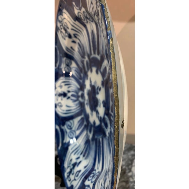 18th Century 18th Century Hand Painted Dutch Delft Platter For Sale - Image 5 of 10