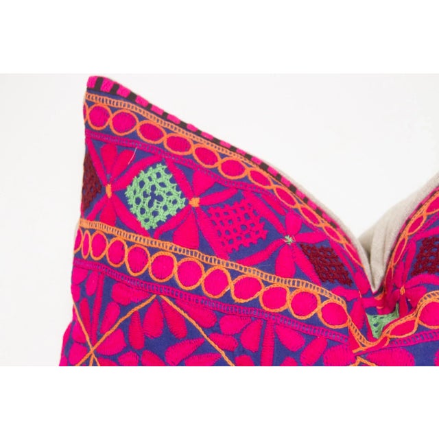 Devi Embroidered Floral Pillow For Sale - Image 4 of 6