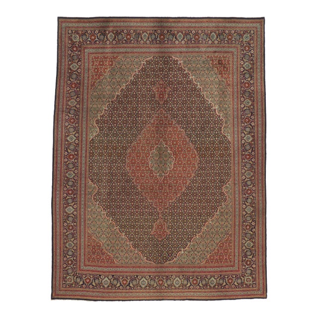 Mid 20th Century Vintage Persian Tabriz Rug, 09'10 X 13'01 For Sale