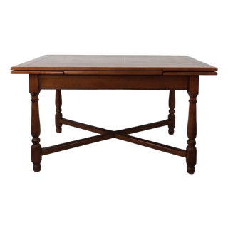 Antique Draw Leaf Dining Table Made From Solid Maple For Sale