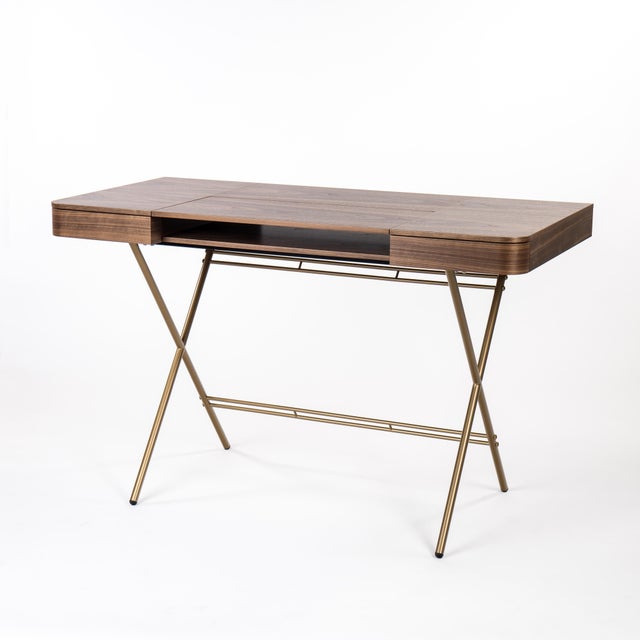 Cosimo Desk with Walnut Veneer Top by Marco Zanuso Jr. for Adentro, 2017 For Sale - Image 10 of 16