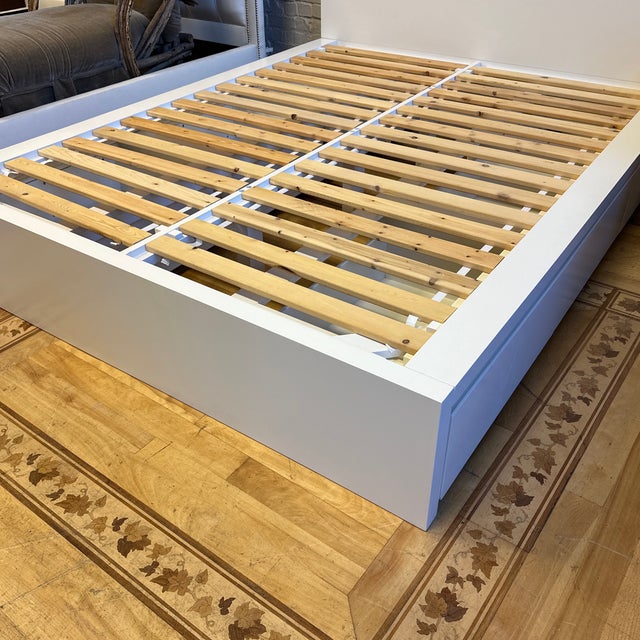 Queen Size West Elm Storage Bed Frame. Chairish